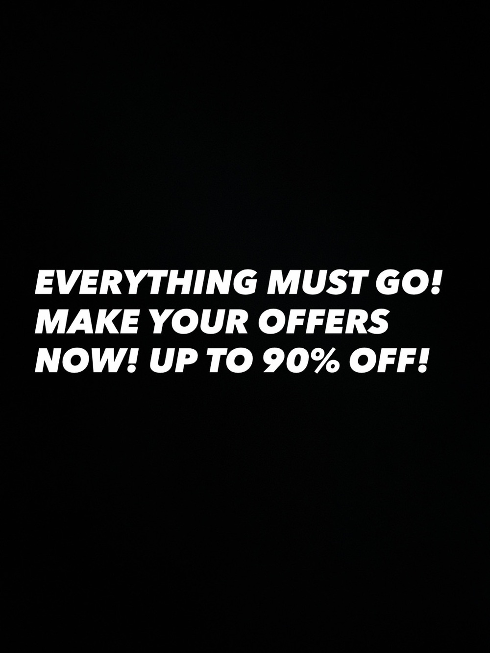 Everything Must Go Sale Graphic - Black & White